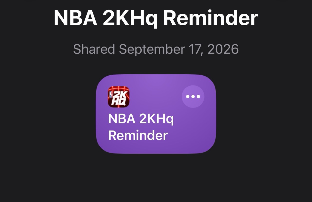 NBA 2KHq Reminder Shortcut preview